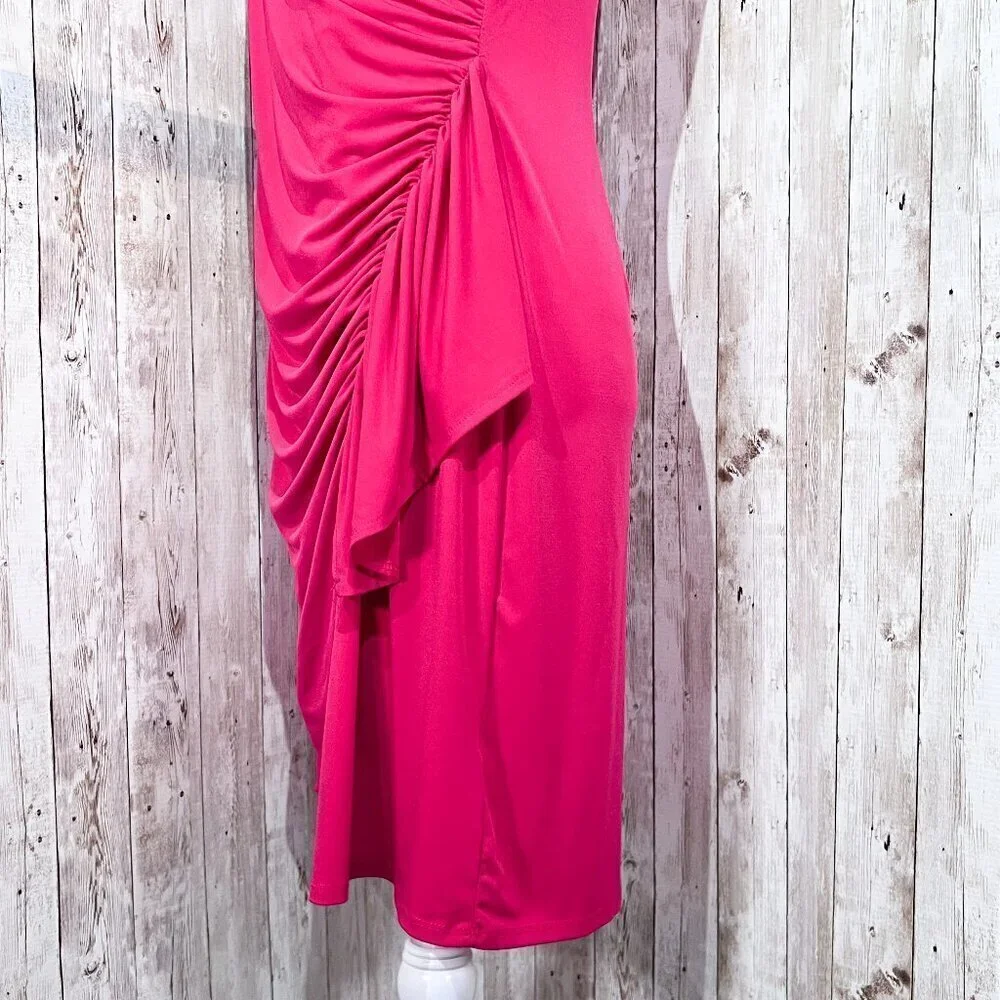 Women's New York & Company Dress | Sleeveless | Midi | Size Medium | Wrap | Pink - Picture 10 of 16